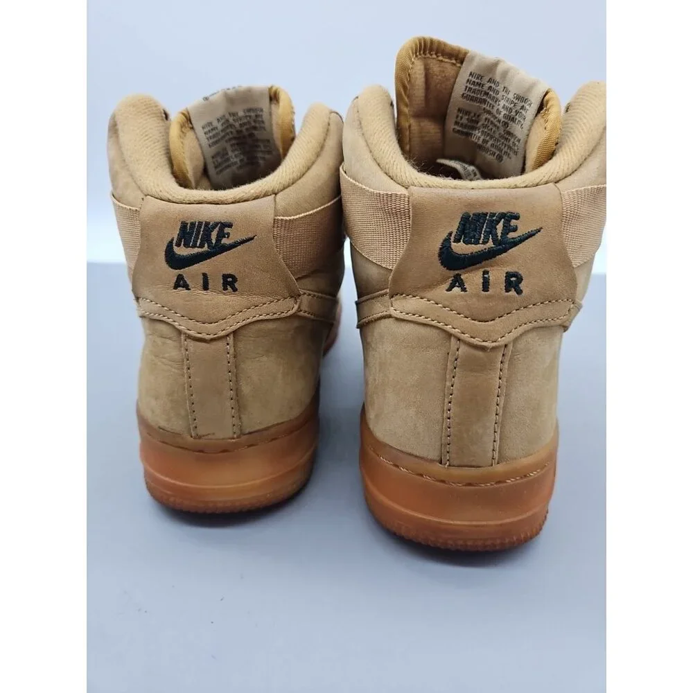 Nike Air Force 1‎ High Top Sneaker Suade/Khaki Shoe Size US 4.5Y UK 4 EUR 36.5